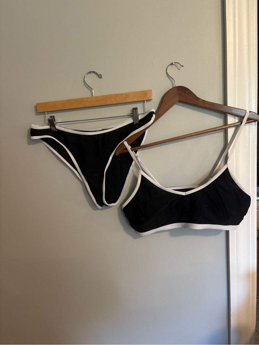 SHEIN Black and White Trim Bikini Set
